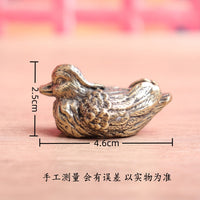 Solid Brass Mandarin Duck Couple Figurine for Home Office Decor