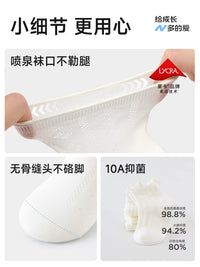 Nidoxiong Girls' White Cotton Mesh Socks for Summer, Breathable Kids' Ankle Socks