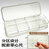 Thickened Transparent Pencil Case, Japanese Style Minimalist Stationery Box, High-Capacity Double-Layer