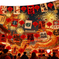 2026 New Year Spring Festival Banner Garland for Store Mall Decoration