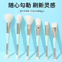 6-Piece Portable Makeup Brush Set with Soft Bristles for Concealer, Powder, and Eyeshadow