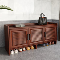 Outdoor Shoe Changing Stool for Villa Entrance, Waterproof Sunscreen Aluminum Alloy New Chinese Style Shoe Cabinet with Large Capacity