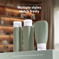 Silicone Travel Bottles Set for Shampoo Lotion Toiletries, Leak-Proof Refillable Squeeze Containers with Lids
