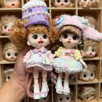 LoliFun 14cm Articulated Doll with Changeable Outfits, Phone Bag, and Lanyard - Girls' Gift