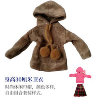 Doll Clothes Set for 30cm Dolls, Fashion Hoodie and Skirt Outfit