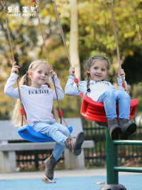 Kids Indoor Outdoor Swing Set with Hanging Rope and Seat for Sensory Training