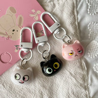 Cute Funny Expression Cat Keychain for Backpacks and Gifts
