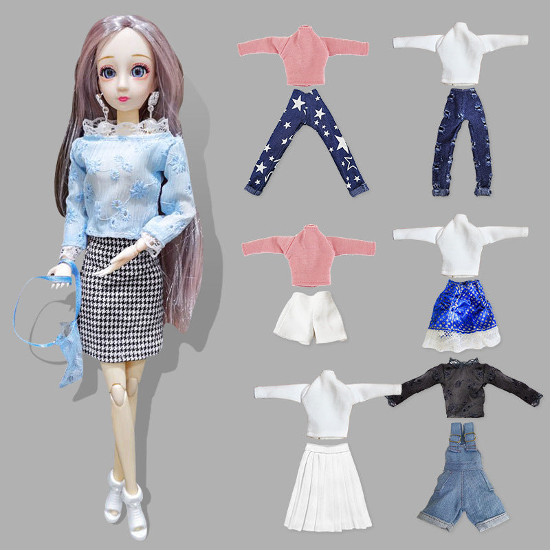 Doll Clothes Set for 30cm 1/6 BJD Dolls, Fashion Outfits with Tops, Pants, Skirts