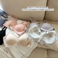 Hyaluronic Acid Seamless Gather Bra for Small Busts, Soft Support, Anti-Sagging, Thin Comfort