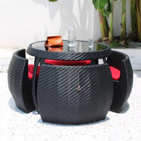 Outdoor Patio Furniture Set, Wicker Rattan Conversation Set for Garden, Balcony, Backyard, Porch, Weather Resistant