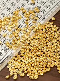 Solid Brass Gold Ingot Ornament for Wealth and Prosperity, Home Decor