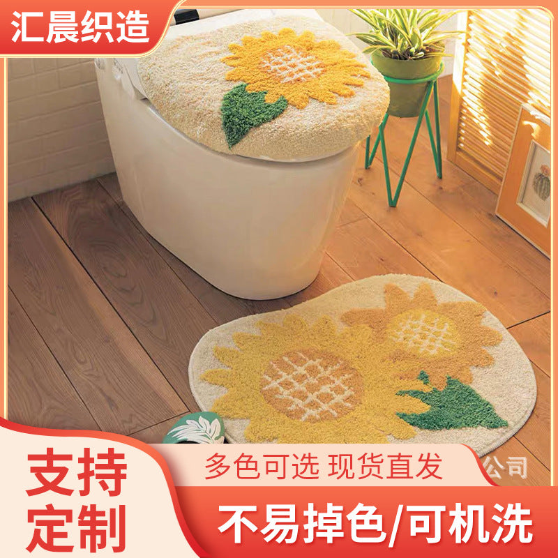 Cartoon Plush Toilet Seat Cover, Soft Warm Toilet Lid Pad for Bathroom, U-Shaped