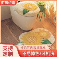 Cartoon Plush Toilet Seat Cover, Soft Warm Toilet Lid Pad for Bathroom, U-Shaped