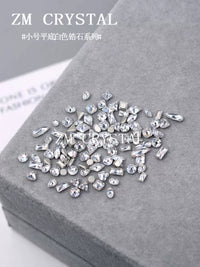 Zircon Flatback Nail Art Rhinestones - Mini White Heart & Star Shaped Gems for Manicure Decoration