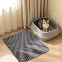 Extra Large Double Layer Cat Litter Mat - Anti-Tracking, Splash-Proof, and Filtering Pad