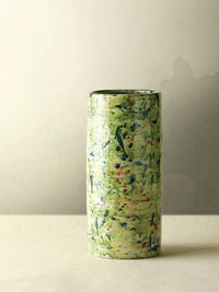 JiuTu Handcrafted Ceramic Vase, Artistic Oil Painting Style, Home Decor Flower Arrangement Ornament