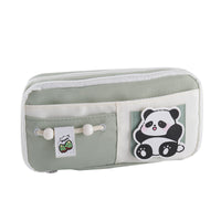 Cute Cheese Bear Pencil Case Large Capacity Embroidered Stationery Pouch for Girls