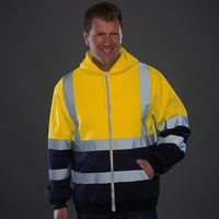 Men's Reflective Striped Fleece Hoodie Workwear
