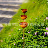 Rustic Rain Gauge and Collector with Ground Stake, Outdoor Garden Decor