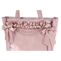 Wego Heart Cotton Bag Charm with Chain and Ribbon Accessories
