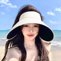 Women's Wide Brim UV Protection Sun Visor Hat with Neck Flap, Adjustable Ice Silk Full Face Cover for Summer Outdoor Activities