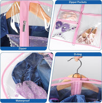 40-inch Garment Bag for Dance Costumes with Clear Zipper Pocket