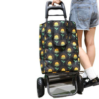 Foldable Stair Climbing Shopping Cart with Wheels for Groceries and Laundry