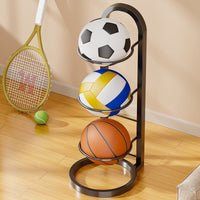 Foldable Sports Ball Storage Rack for Basketball, Football, Volleyball - 5-Tier Organizer for Home Gym Equipment