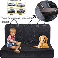 Pet Car Back Seat Cover 600D Oxford Fabric Waterproof Scratch-Proof Hammock for Dogs