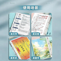 Macaron Color A4 4-Hole Ring Binder for Documents and Test Papers