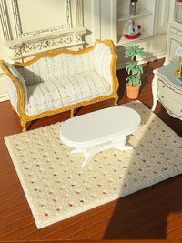 Miniature Dollhouse Rug for BJD OB11 Dolls - Plush Carpet Model for 1/8 1/12 Scale Doll Houses