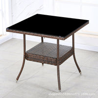 Outdoor Rattan Wicker Bistro Set with Coffee Table for Patio Balcony Garden