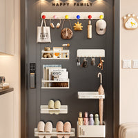 Dopamine Magnetic Door Hook Rack - No-Drill Strong Bearing Capacity for Clothes, Hats, Keys