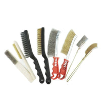 Wood Handle Wire Brush Set for Pipe Cleaning, BBQ Grills, and Tight Gaps
