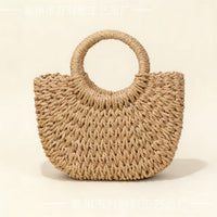 Handmade Kids' Straw Woven Round Bucket Bag DIY Craft Kit
