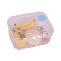 Dollhouse Miniature Breakfast Set with Steamed Buns, Dumplings, Milk, and Eggs in Clear Box