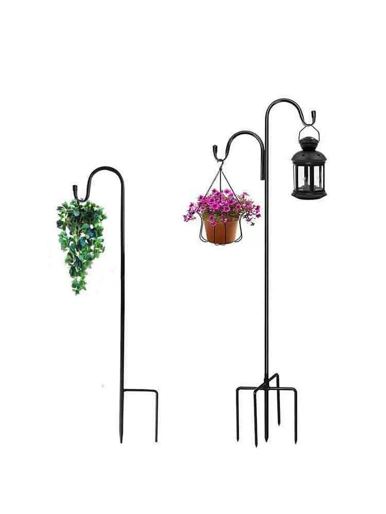 Shepherd Hook Outdoor Hanging Plant Stand for Lanterns, Planters, and Wedding Decor
