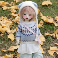 BJD Doll Fair Isle Knitted Sweater Retro Jacquard Top