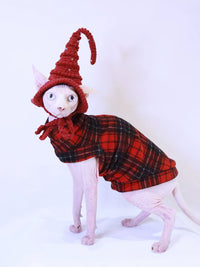Sphynx Hairless Cat Fleece Christmas Pet Anti-Shedding Casual Shirt for Devon Rex