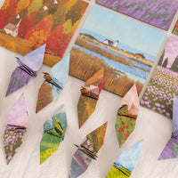 Healing Oil Painting Landscape Origami Paper for DIY Crafts and Decoration