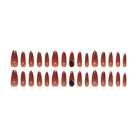 Halloween Dark Red Ruby Press-On Nails with Gradient Long Diamond Design, Detachable