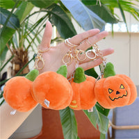 Halloween Pumpkin Ghost Plush Keychain Backpack Charm