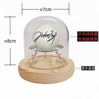 Creative Golf Baseball Billiard Signature Ball Display Case with Glass Dome and Dustproof Base