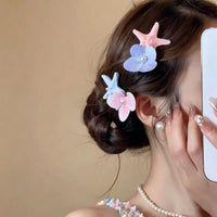 Orchid Starfish Hair Clip for Women, Side Clip Hairpin for Beach Photoshoots