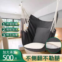 Indoor Outdoor Hammock Chair Swing with Cushion and Storage Bag, Anti-Tip Design for Dorms, Balconies, and Kids