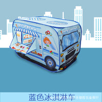 Kids Pop-Up Play Tent Cartoon Car Bus Indoor Outdoor Game House