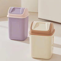 Simple Covered Trash Can for Home, Office, Bedroom, Bathroom, Living Room with Swing Lid