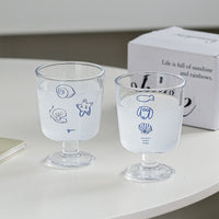 Ocean Shell Design Glass Goblet for Desserts and Drinks