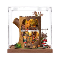Acrylic Display Case for ROKR Rolife Fairy Tale Tree House Miniature Scene Dustproof Storage Box