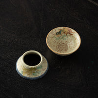 Blue and White Flint Red Ceramic Tea Filter Set with Auspicious Pattern, Chinese Retro Tea Strainer
